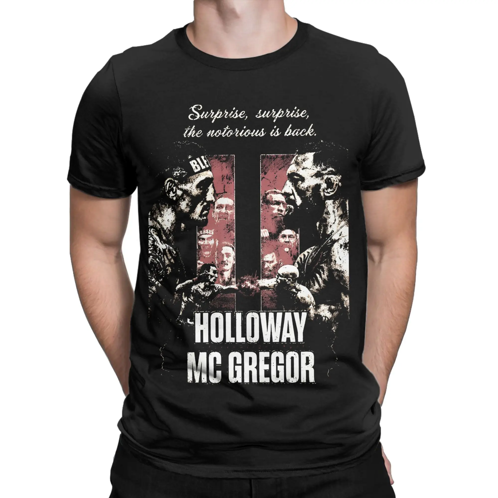 Men Women Printed  Maxs Holloways vs Conors McGregors  Tee T Shirt Cotton  T-shirts Clothing
