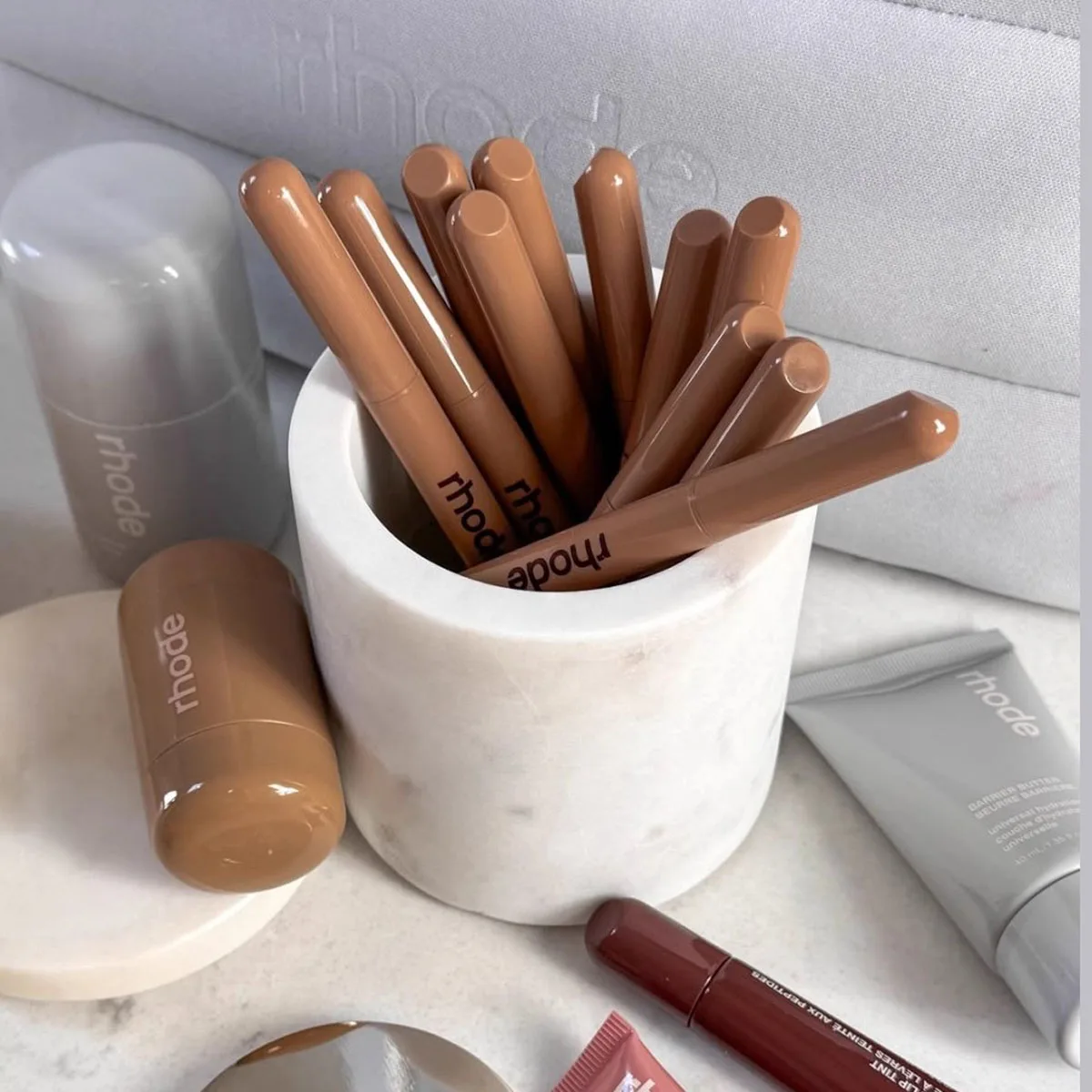 رود ماكياج لون مزيج تزيين الشفاه شكل Lipliner دائم الشفاه قلم ملون الزجاج الحليب كريم وجه الأناناس تحديث مرآة لوضع مساحيق التجميل #3