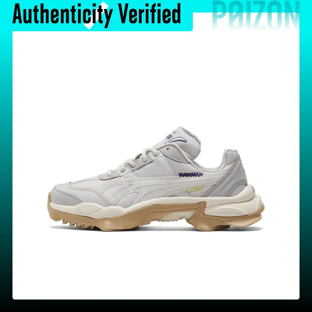 PUMA Nitefox Fabric Cushioning Abrasion Resistant Breathable Lightweight Low top Casual Shoes Unisex Gray 385530-02