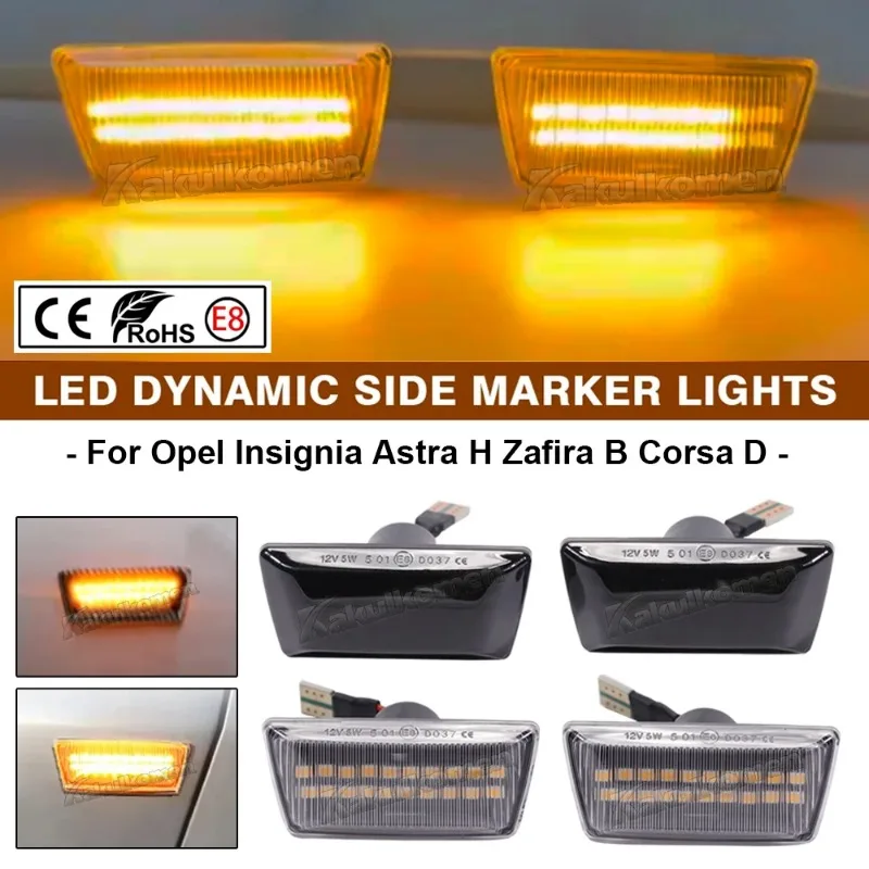 Car Blinker Side Marker Turn Signal Lights Lamp Accessories For OPEL Astra H Zafira B Corsa D Chevrolet Cruze LED Dynamic