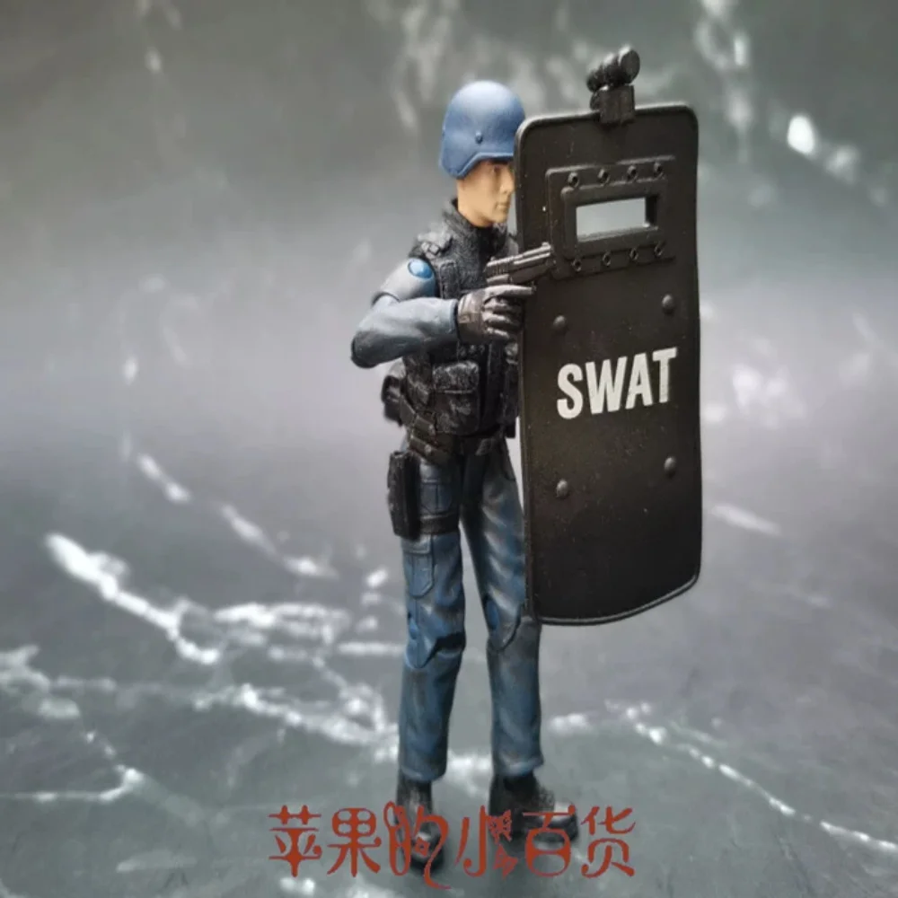 1/18th BBI Toys Model Police With Shield Helmet Weapons Moveable Toys Model About 3.75" Gift For Fans Collect