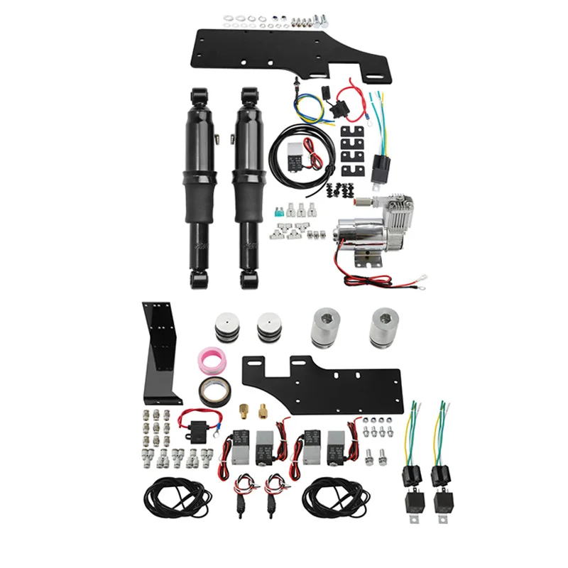 Motorcycle Front Air Ride Lowering Kit Rear Suspensions For Harley Touring Road King Road Glide Electra Glide 2014-2025