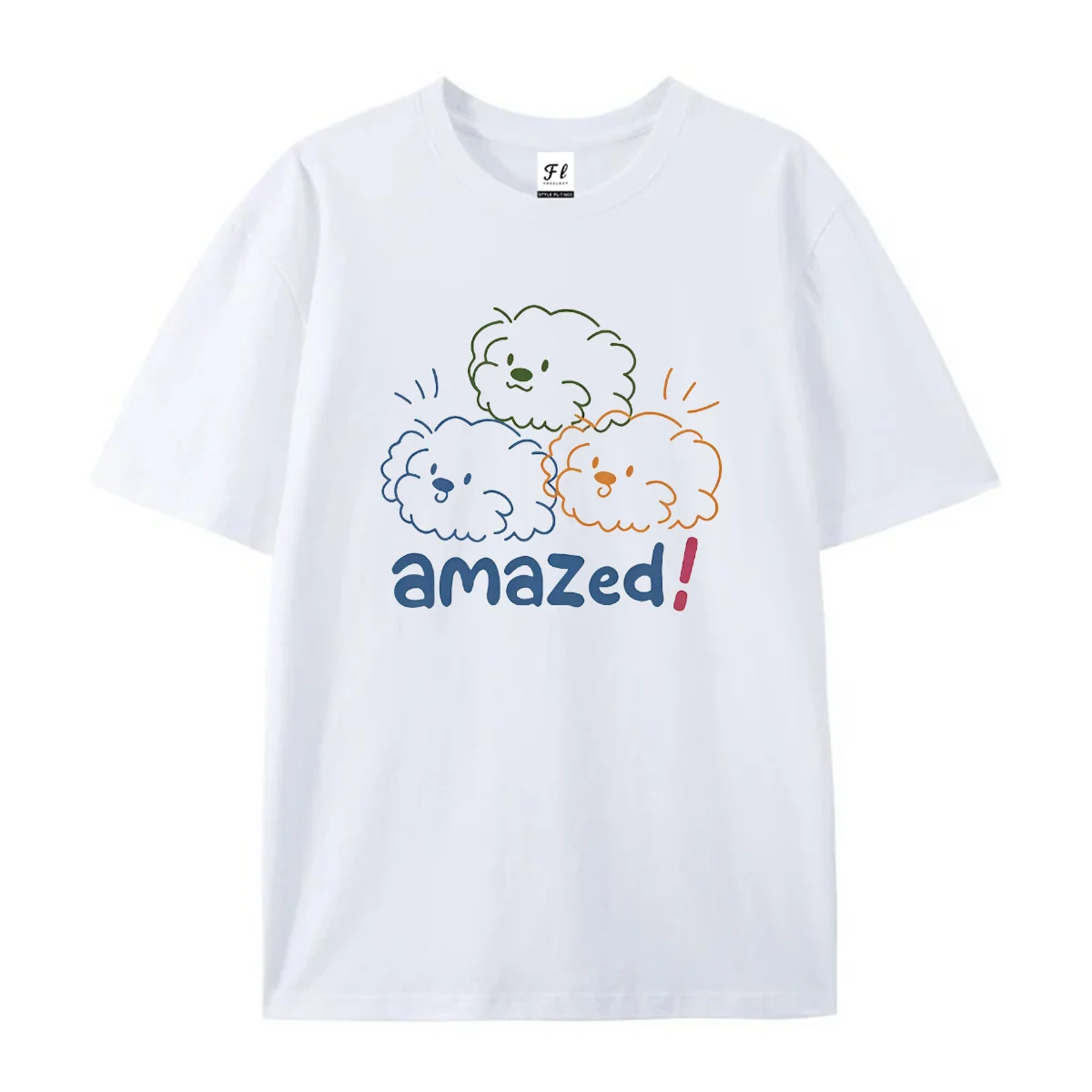 Women Cute Fluffy Dog Graphic T Shirt Casual Short Sleeve Tees Cartoon Puppy Print Animal Lover Vintage Tops Gifts For Ladies