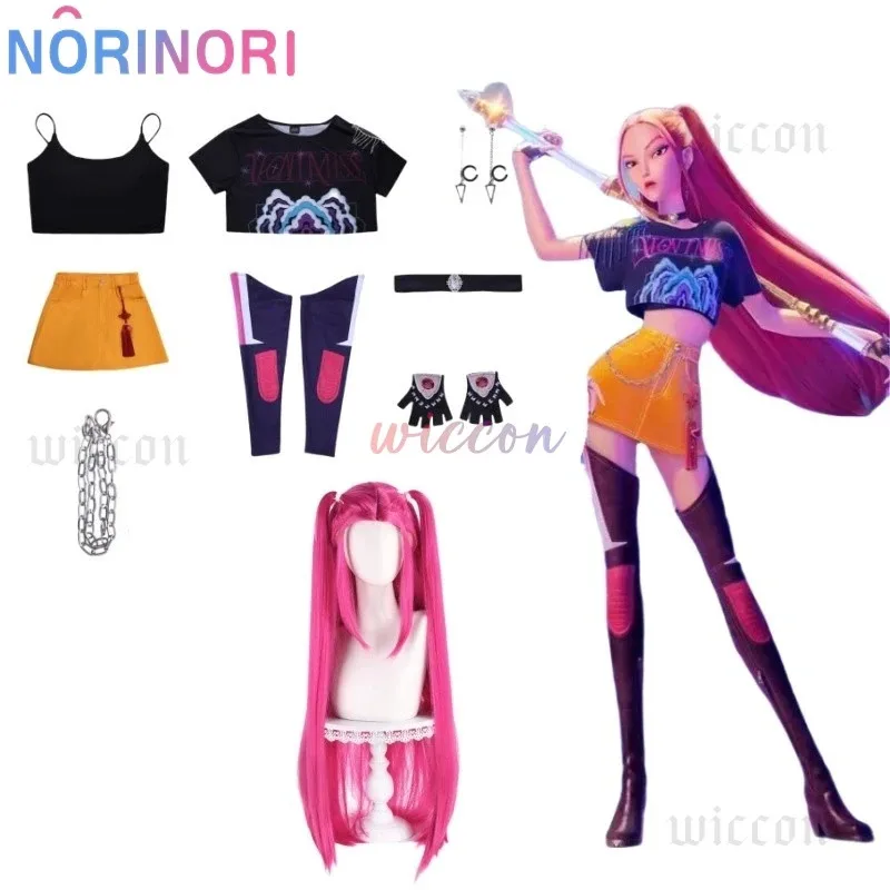 

CyHuntrix Group Rumi Zoey Cosplay Anime Devil Hunters Mira Costume Coat Earrings Set Halloween Party Outfit for Woman Kids Size