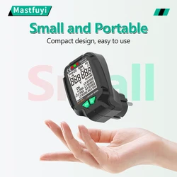 MASTFUYI FY1881 Socket Tester Voltage Test Digital Outlet Socket Detect US/UK/EU Plug Ground Zero Line Plug Polarity Phase Check