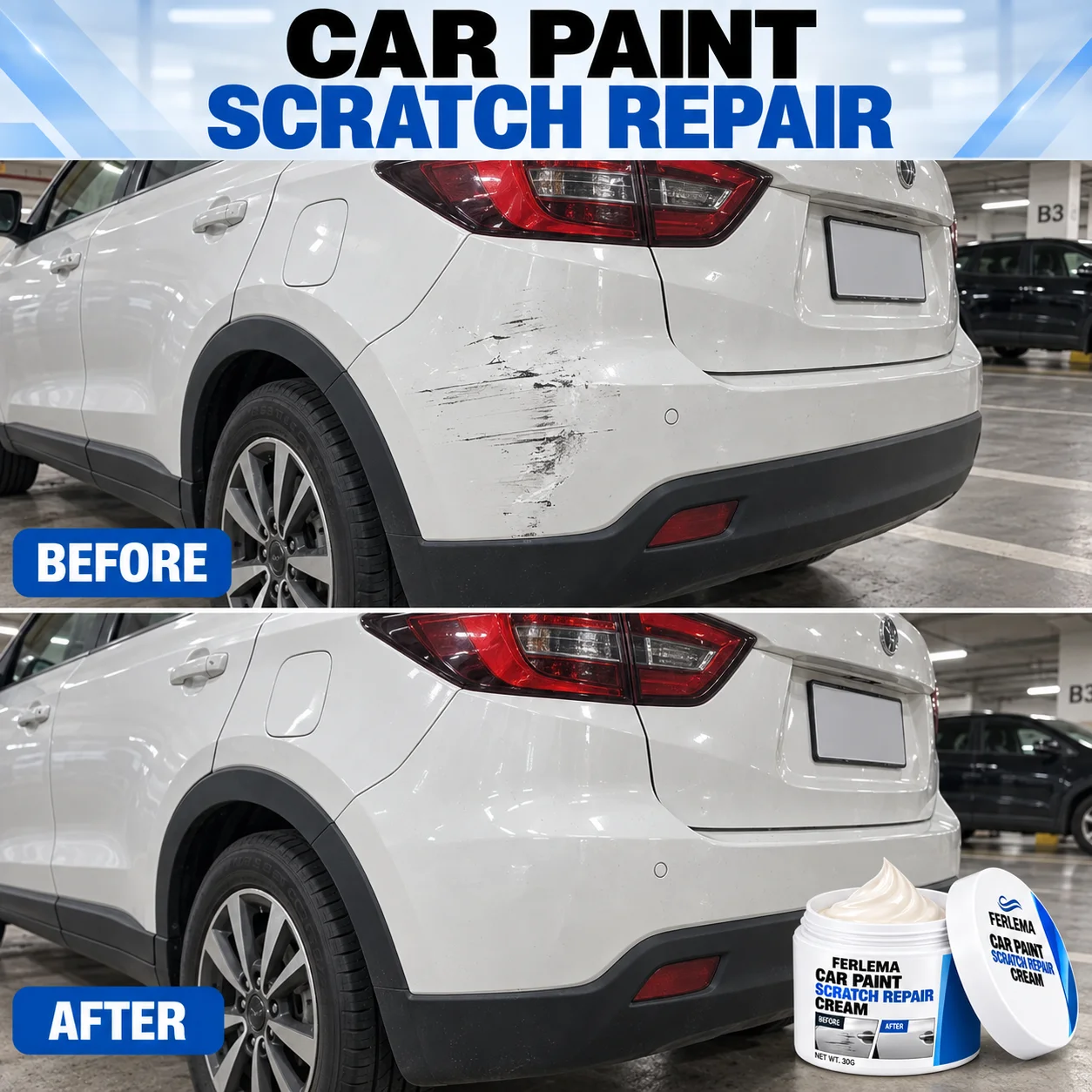 Car Paint Scratch Repair Cream, Auto Polishing Paste for Removing Light Scratches, Car Surface Care Restores Paint Shine