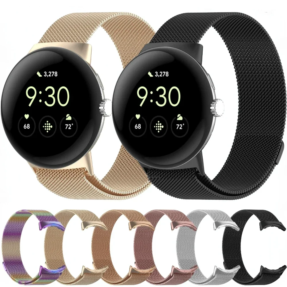 Magnetisches Milanese-Loop-Armband für Google Pixel Watch 2 1, keine Lücken, Metallarmband für Google Pixel Watch 3 41 mm, Armband Correa