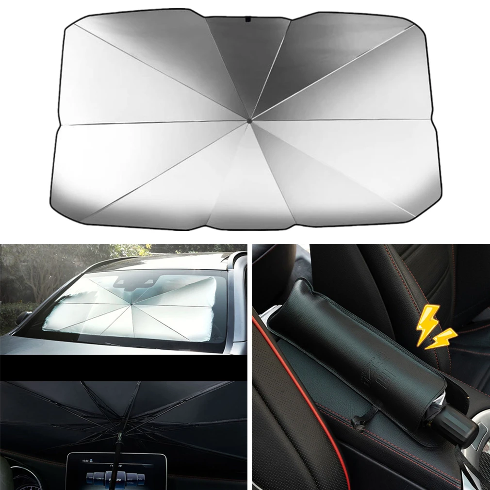 Car Sunshade SUV Sedan Interior Front Window Sun Shade Cover UV Protector Sun Blind Umbrella  Windshield Protection Accessories