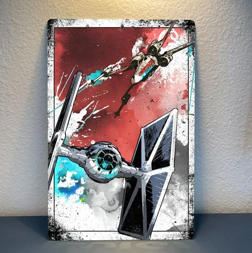 Tie Fighter vs Xwing Movie Metal Poster - Blechschild -