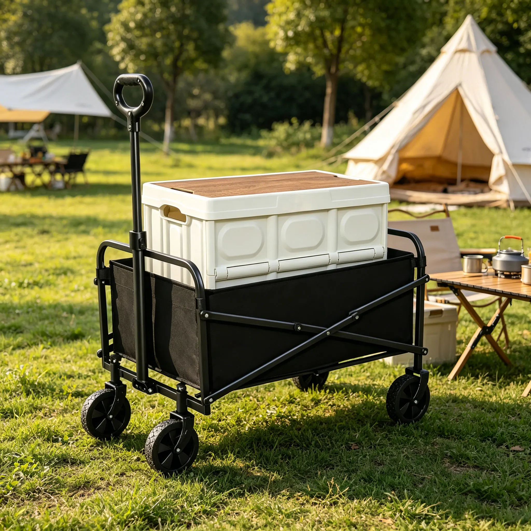 5インチユニバーサルホイール330ポンド折りたたみ式キャンプ - Outdoor Camping Vehicle Wagon のレビューと価格