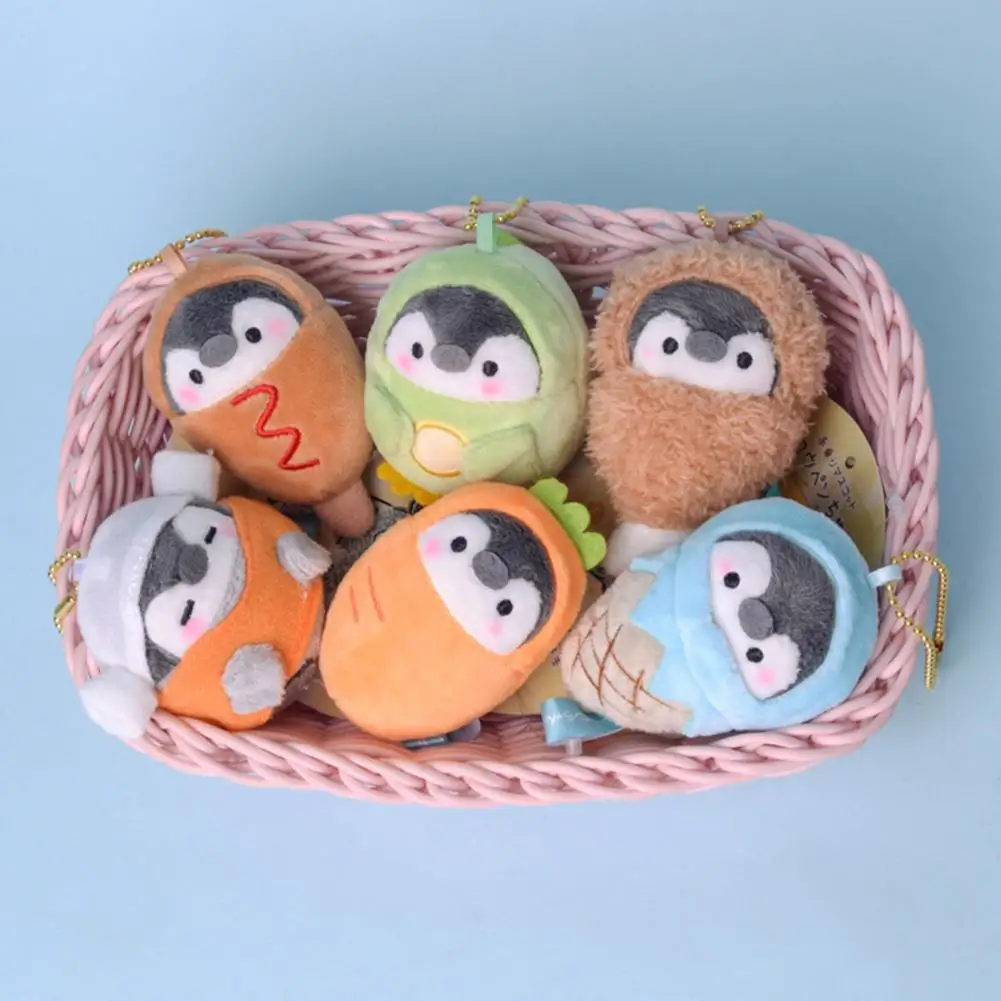 Lovely Plush Key Pendant Cozy Touch Penguin Pendant Ice Cream Stuffed Animal Doll Plush Key Backpack Pendant  Decoration