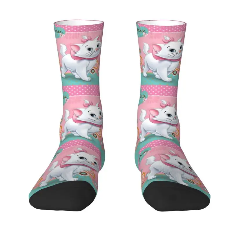 

Aristocats Cartoon Marie Cat Men Women Crew Socks Unisex Novelty 3D Printing Dress Socks