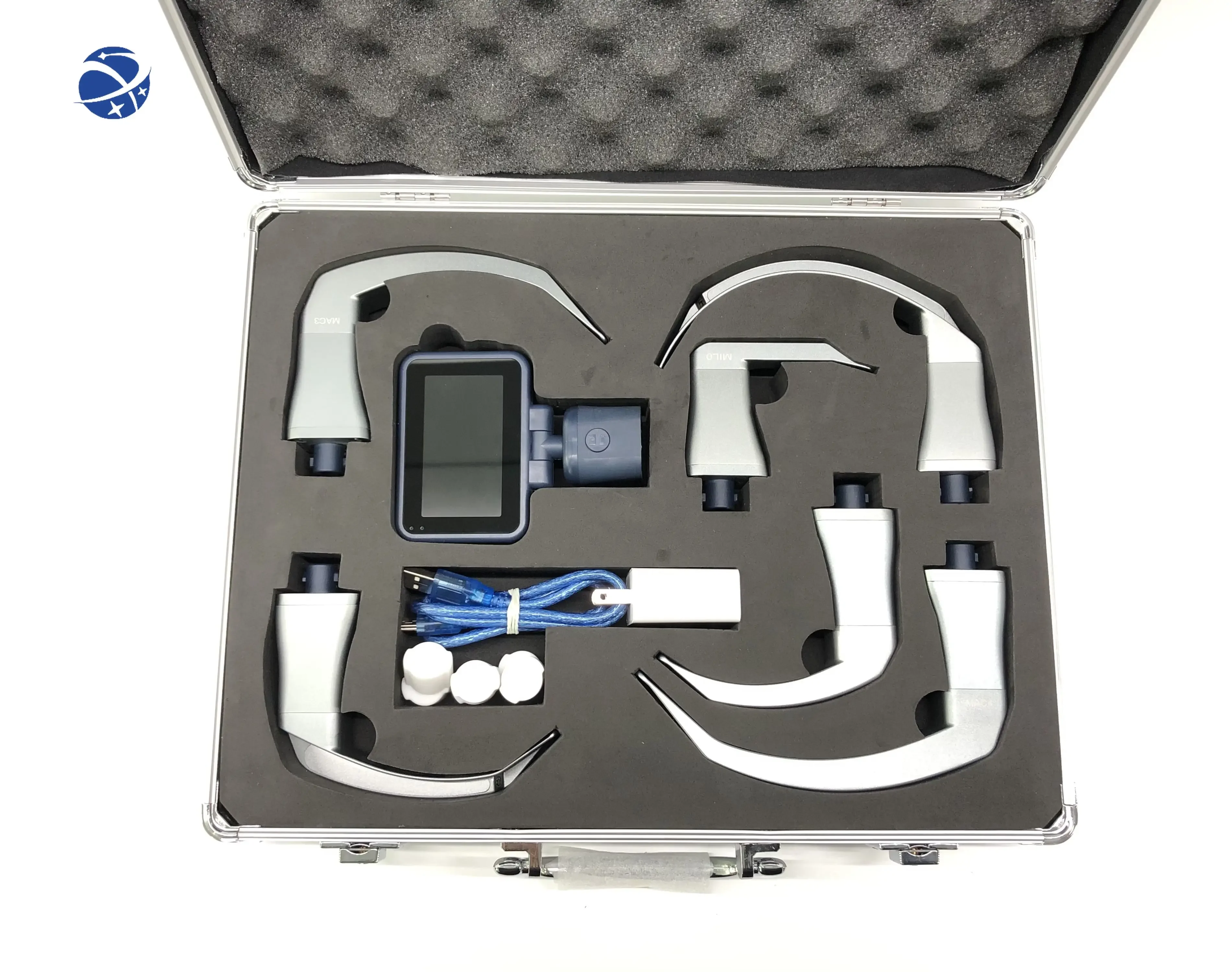 Multi functional airway management veterinary anesthesia video laryngoscope, 1 host+6 handles