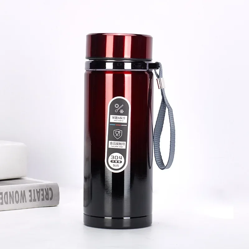 

Outdoor portable handheld 304 stainless steel insulated cup gradient color large capacity sling straight body water cup7.13