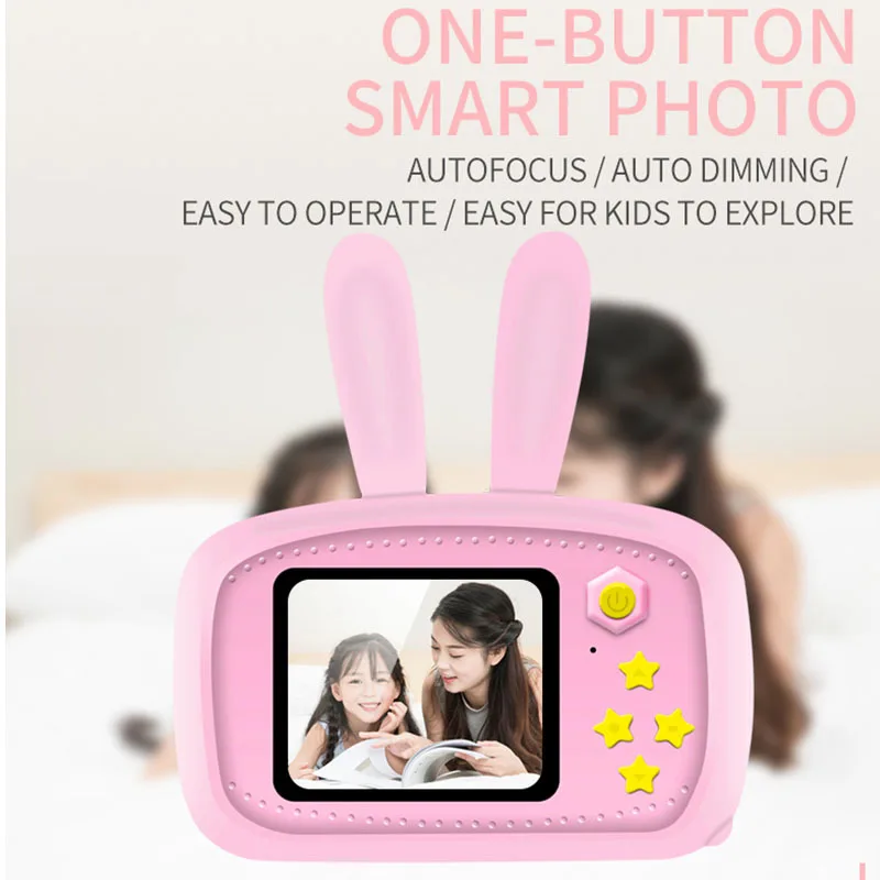 Cartoon Rabbit Camera Toys for Kids 2 Inch HD Screen Educational Toys Portable Video Digital Camera SLR Camera For Children Gift