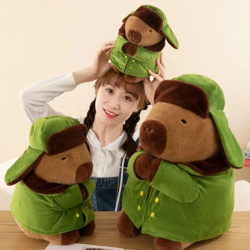 

Simulation Overcoat Capybara Plush Doll Green Animal Capybara Plush Toys Soft Cute Capybara Anime Fluffty Toy Home Decor