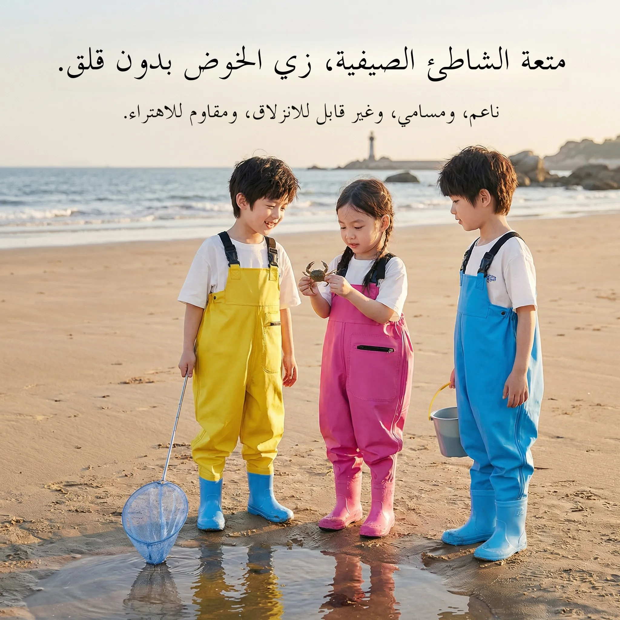 children's-waterproof-overall-suit-with-rain-boots-beach-hunting-equipment-water-play-sand-digging-clothes-full-body-protection