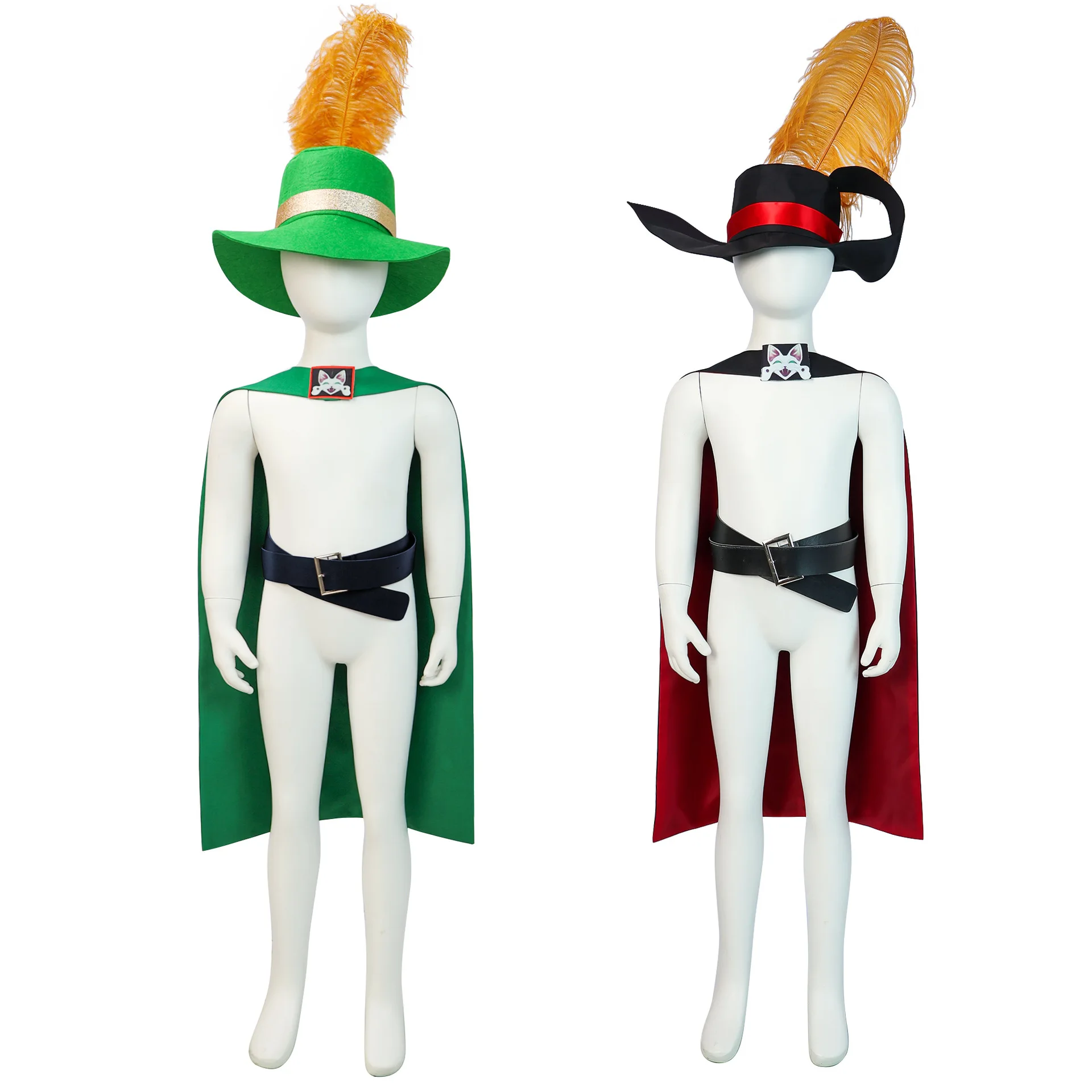 Anime cartoon cat cosplay hat cloak belt set costume fantasy Halloween carnival party set