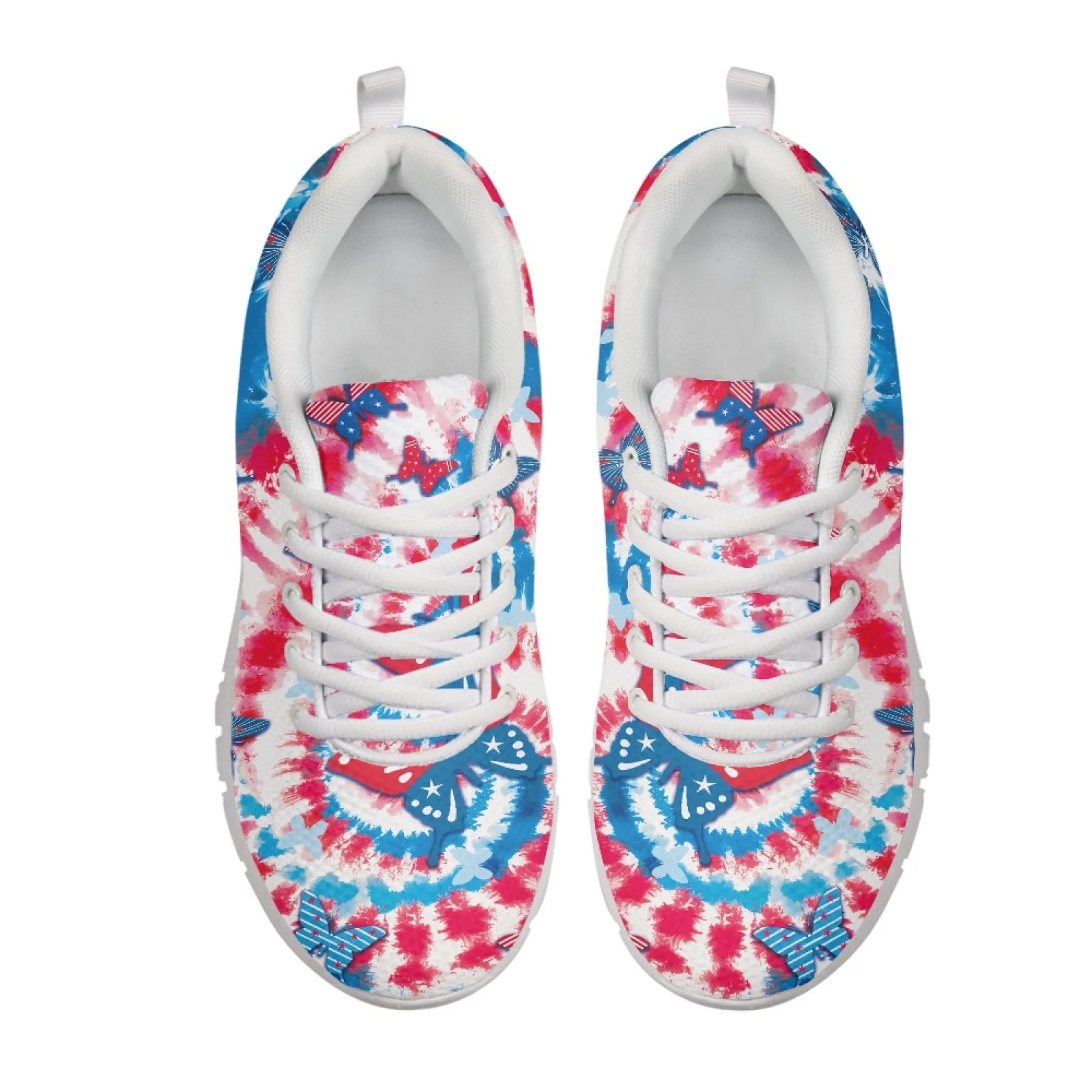 Coloranimal 4Th of July Running Shoes Featuring Patriotic Butterfly, Breathable Mesh Training Shoes for Tennis Casual Sports