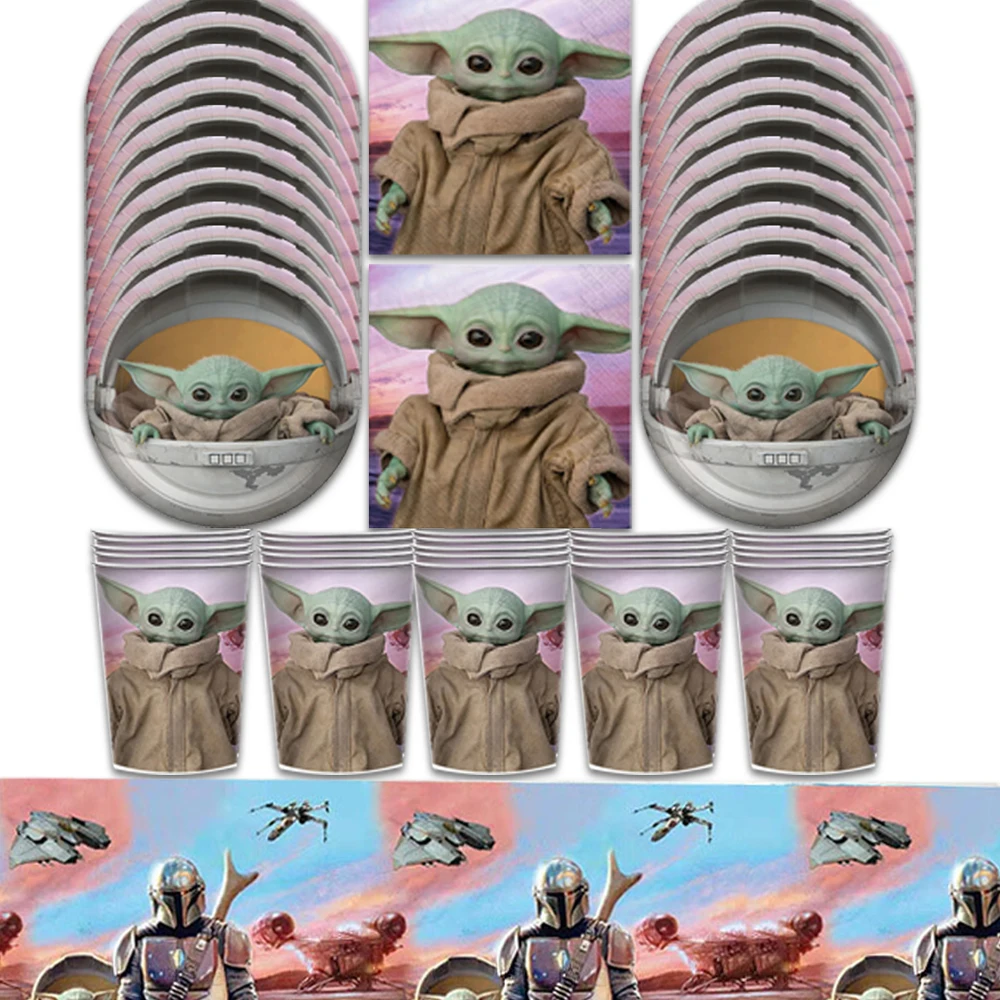 

61pcs/set Star Wars Yoda Children's Birthday Party Favor birthday decor Paper Cup Plate Napkins Decoration Christmas supplies