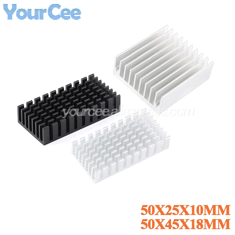 50*45*18mm 50*25*10mm Heatsink Cooling Fin Cooler Radiator Aluminum Heat Sink for LED Power IC Transistor Module PBC 50X45X18mm