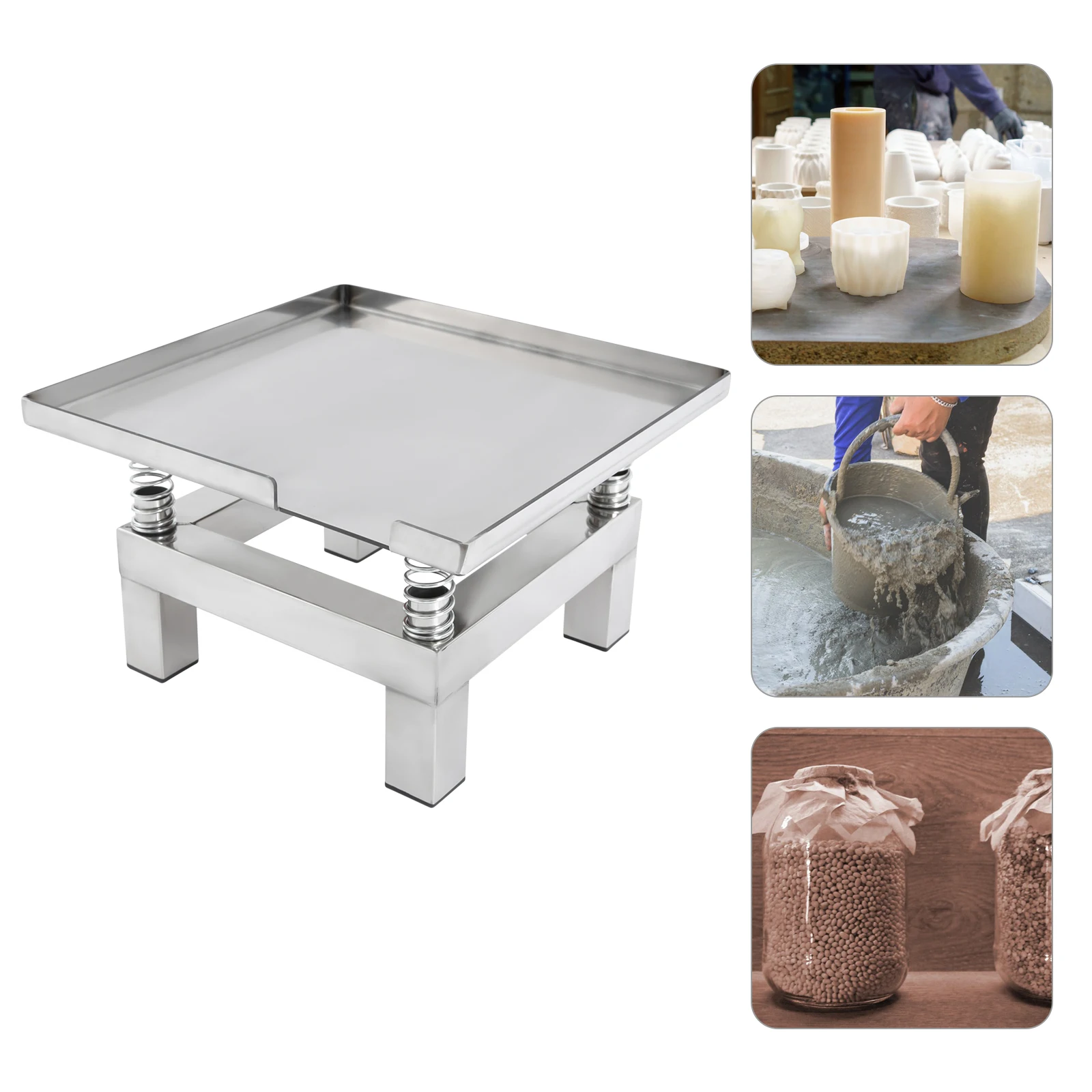 Table vibrante pour béton 35x35cm, vibrateur à secousse pour béton, acier inoxydable 3000-3600 tr/min 50W 220V pour le moulage par vibrations