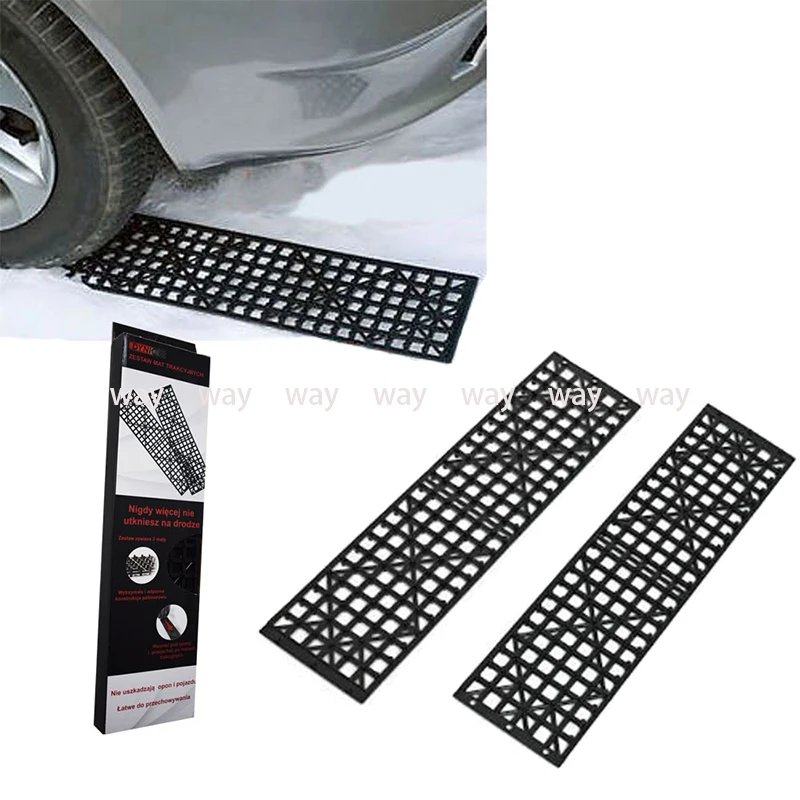 

2pcs Car Snow Mud Off Plate Tires Traction Foldable Skid Plate Tire Non Slip Mat Sandy Snow Chain Wheel Anti Skid Snowboarding