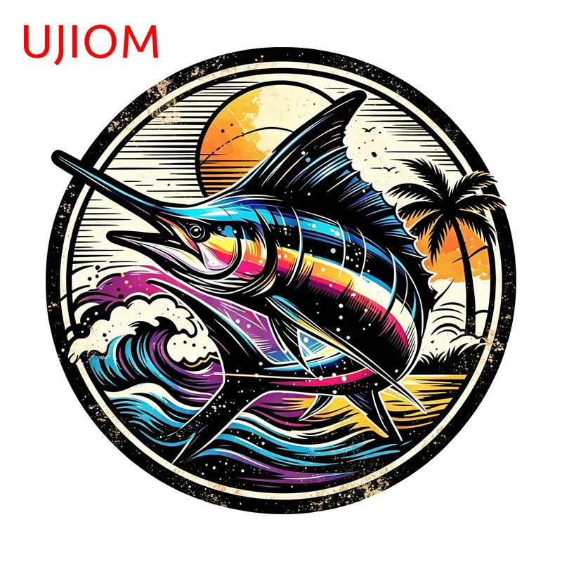 UJIOM For Striped Marlin Graphics Wall Stickers Retro Occlusion Scratch Chambre Vinyl Decal Suitable For Decoration Accessories