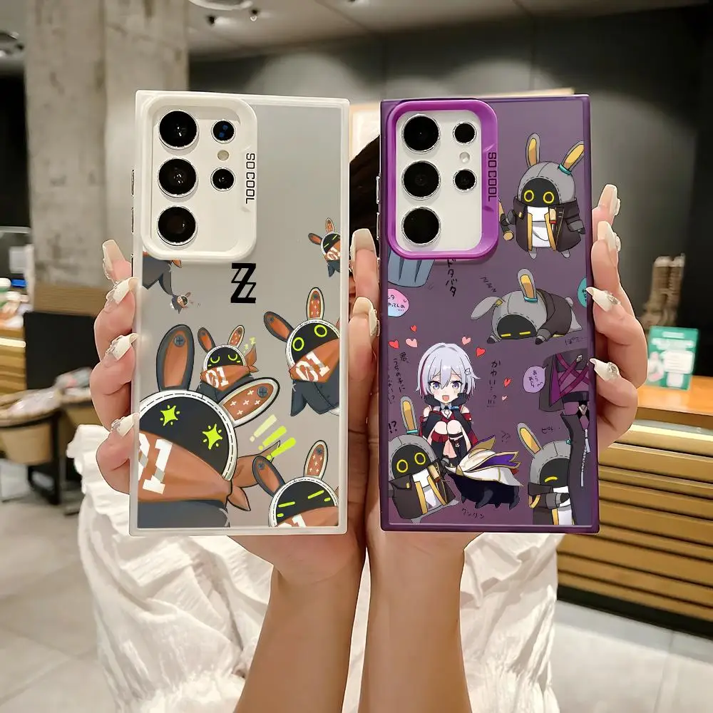 Zenless Zone Zero ZZZ Bangboo Phone Case For Samsung Galaxy S25 Edge S24 S23 S22 S21 S20 Ultra Funda Silicone Silver Phone Case