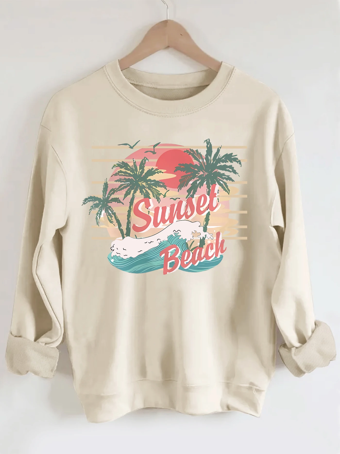 

Letter print sweatshirt, crew neck casual sweatshirt for winter & fall, women's clothing