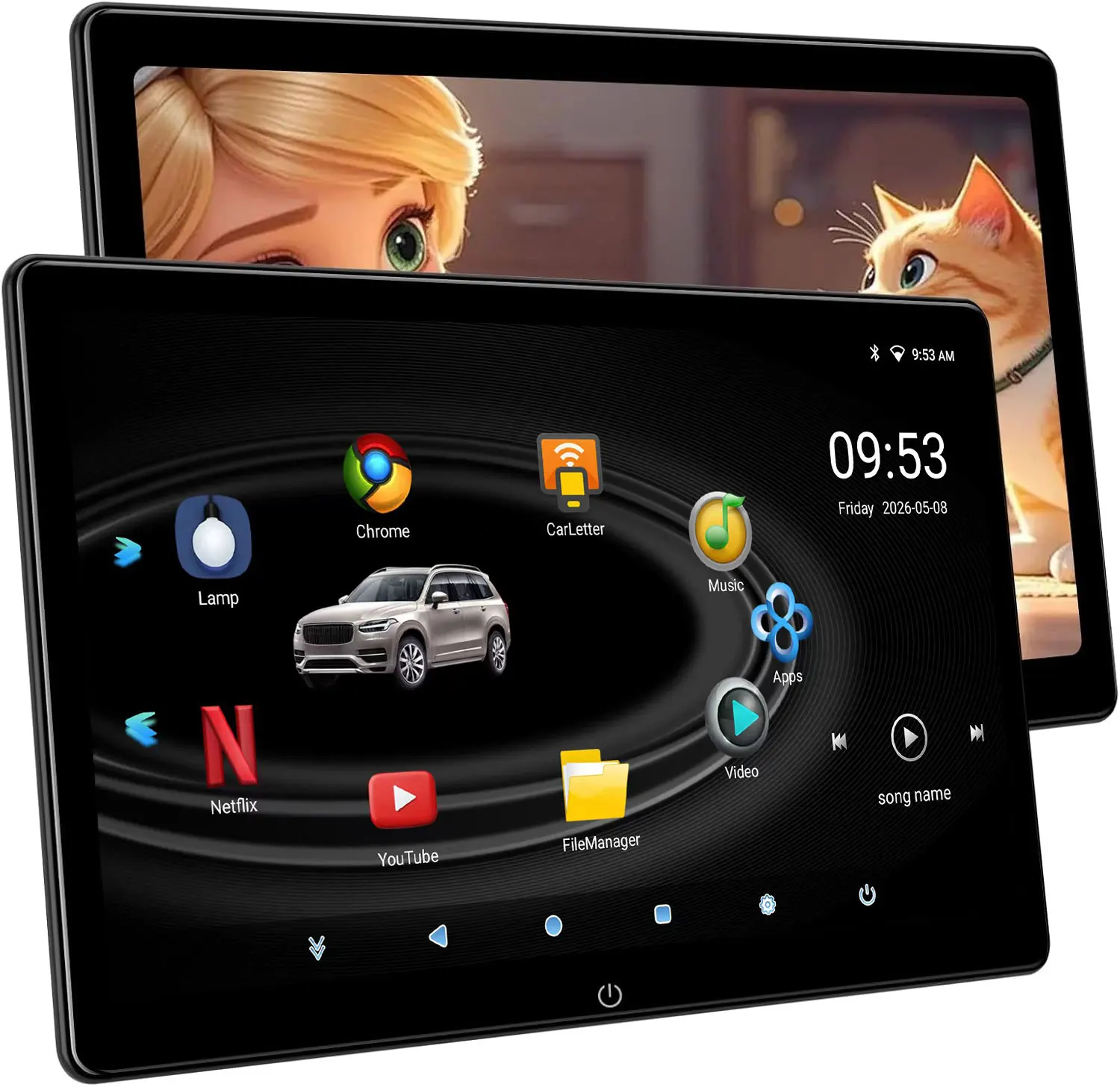 Incell 14 Inch Android Headrest Monitor Tablet Screen for Rear Seat 4K Auto Video Player Support Netflix/YouTube Mirror Link view 6