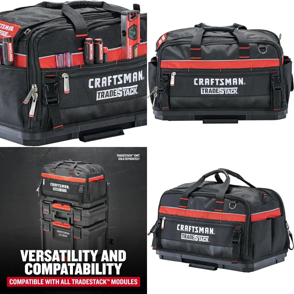 

Durable 22.5 Polyester Tradestack Tool Bag in Black & Red (CMST21450)