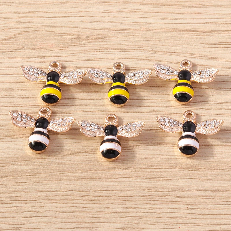 10 stücke Cartoon Tier Charms Emaille Honigbiene Charms Anhänger für Schmuck Herstellung Ohrringe Halskette Armbänder DIY Handwerk liefert – Detail 11