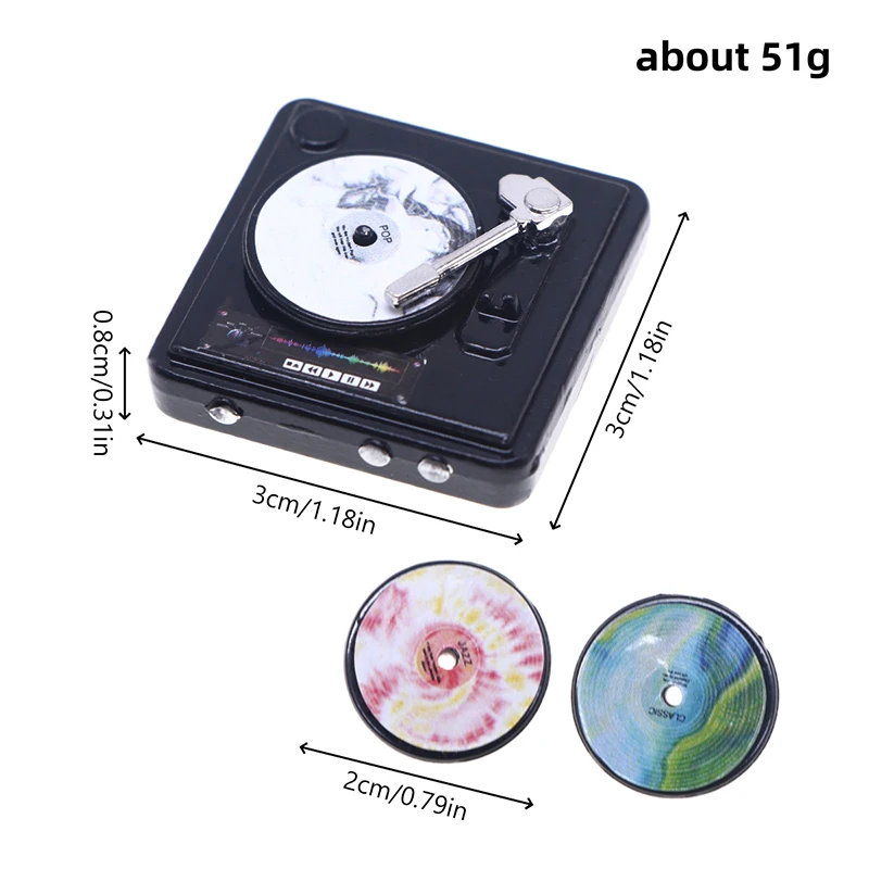 [JN] 1:12, reproductor de CD en miniatura para casa de muñecas, reproductor de discos, modelo para el hogar, decoración, juguete, accesorios para casa de muñecas