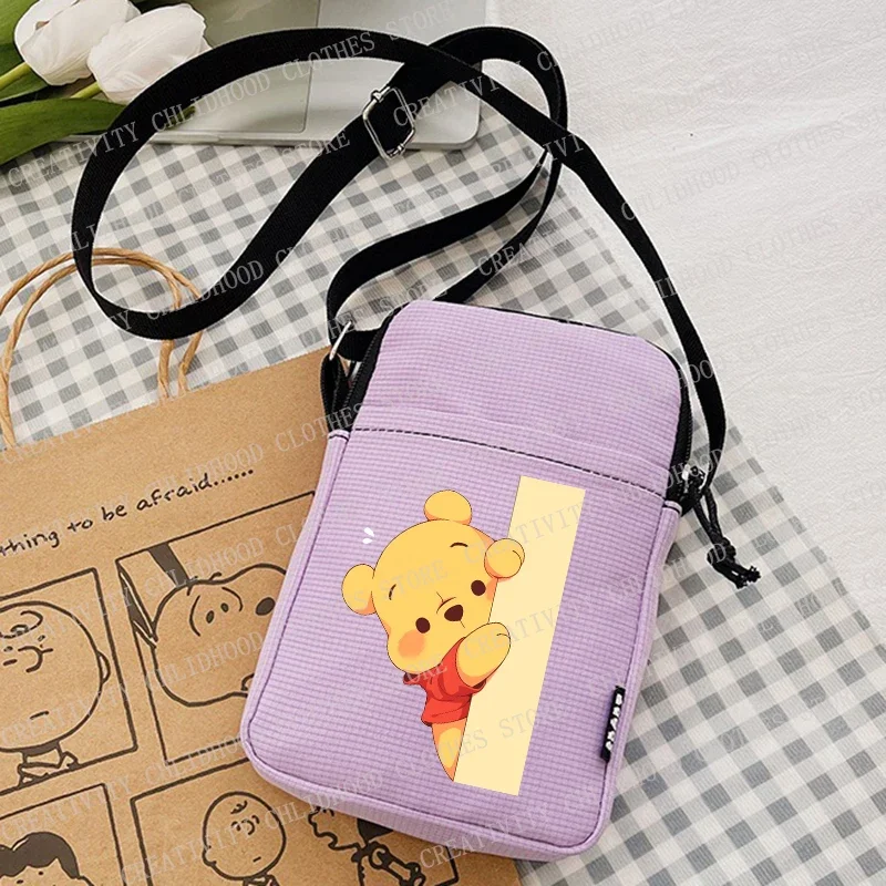 Winnie The Pooh Bolsas de Ombro, bolsa crossbody de urso kawaii sacola dos desenhos animados, bolsas casuais axilas, bolsas de colocação na moda