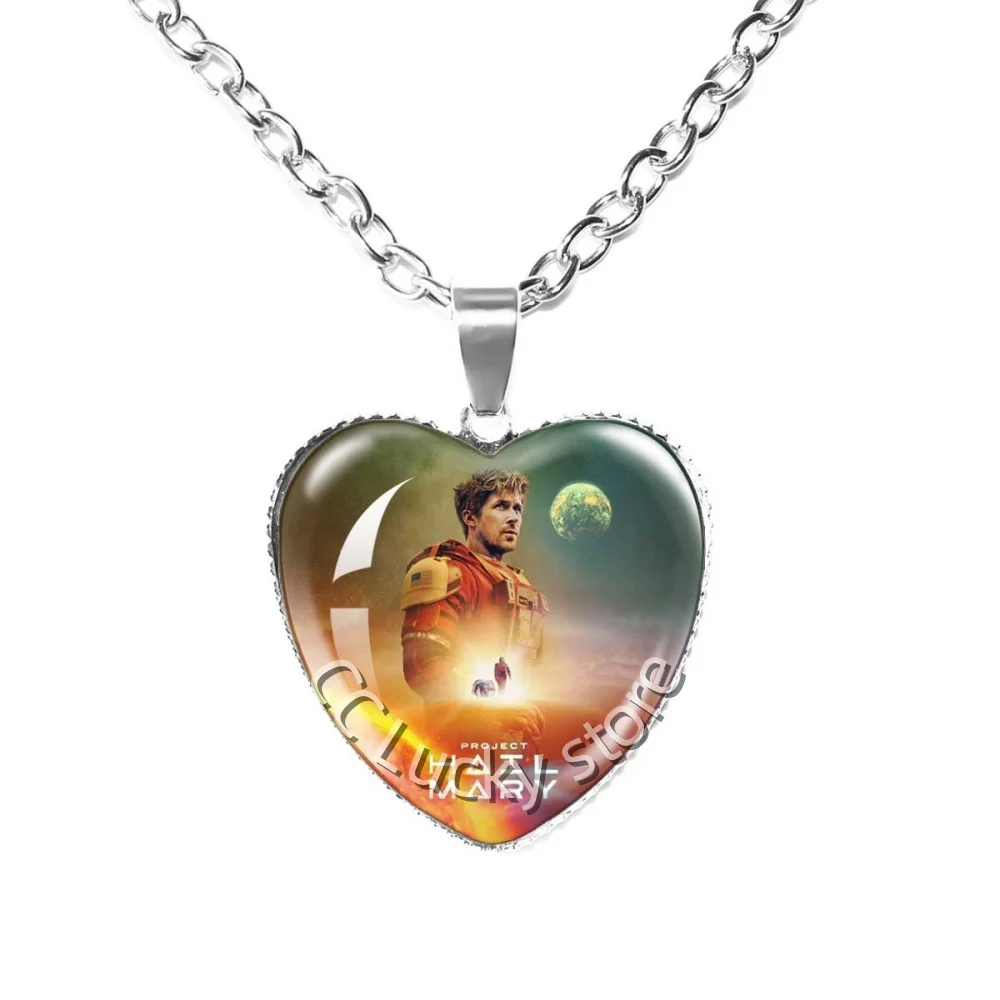 25mm Serrated Heart Necklace Ryan Gosling Project Hail Mary Laser Reflective Decorations Collectibles Gifts For Friends TH007