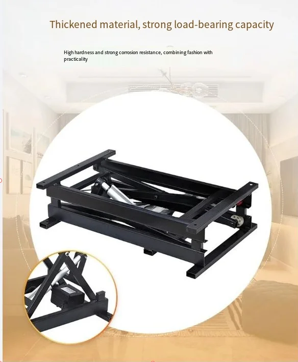 100-150kg Multifunctional Electric Wired Remote Control Coffee Table Dining Table 24V Lifting Hardware Folding Iron Frame view 5