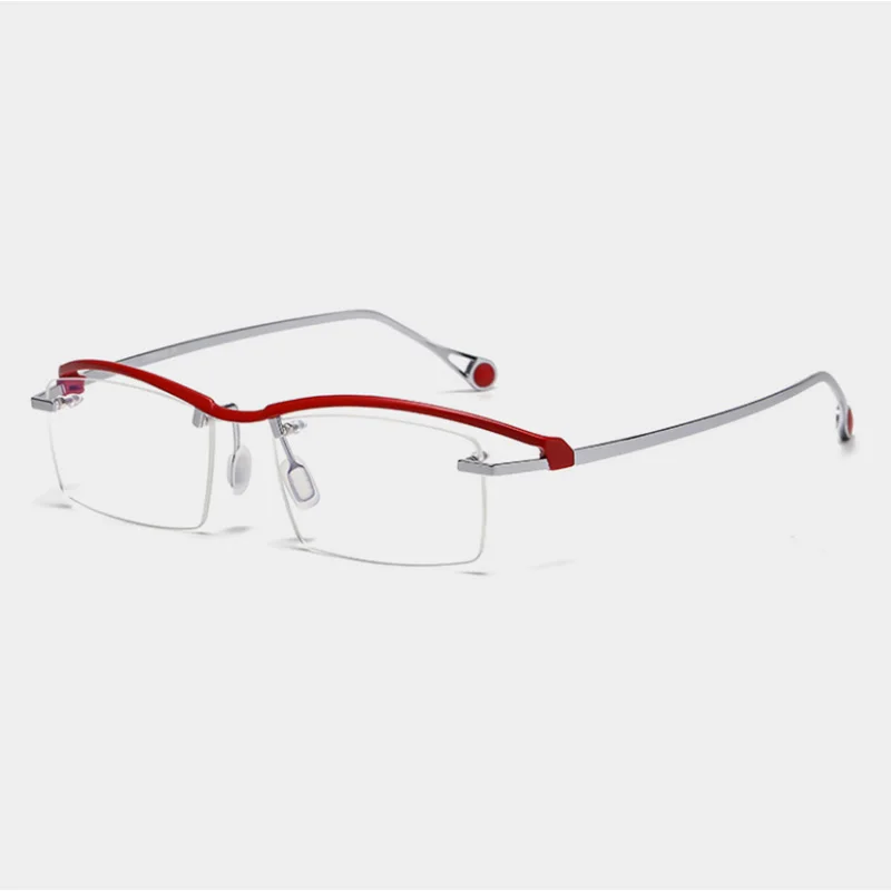 Belight Optical Japan  Design Titanium Half Rimless Frame Men Prescription Semi Eyeglasses Retro Eyewear KO-208