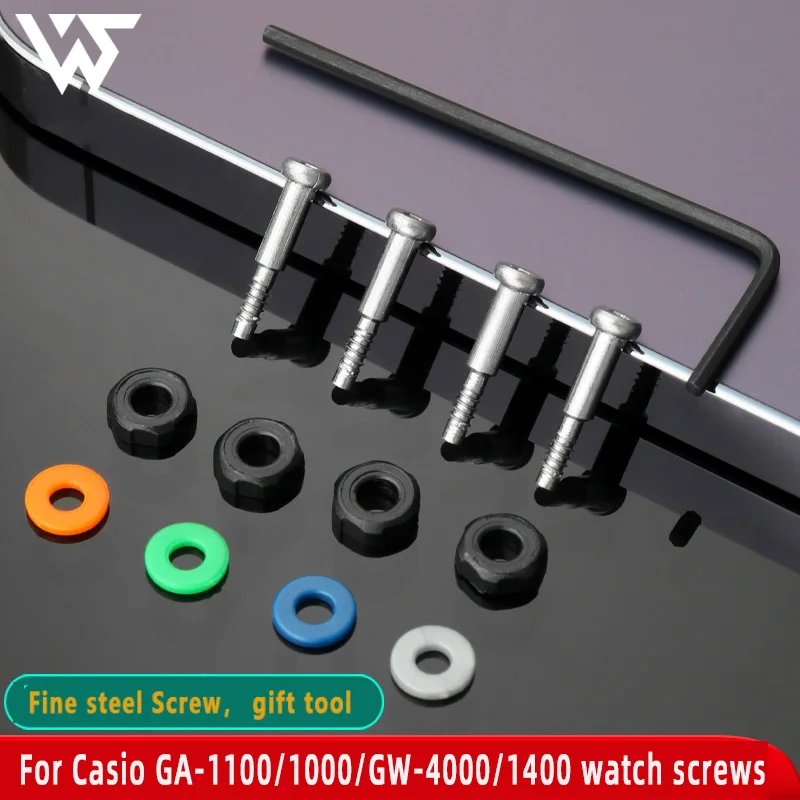 

watch screw For Casio GA-1100/1000/GW-4000/1400 watch with screw gasket and rubber ring accessories+ give tool