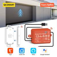 QCSMART ZigBee 3.0 Garage Door Wireless Sensor Opener Controller Tuya Smart Life App Remote Voice Control Google Assistant Alexa