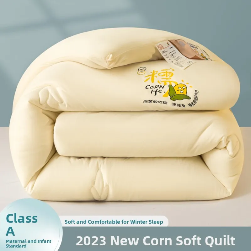 

Thickened Corn Fiber Blanket Knitted Cotton Warm Winter Quilt Student Dormitory Single Cotton Quilt Four Seasons Universal Sp...