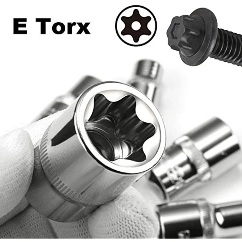 4/5/14PCS Female E Star Torx Socket Set E4-E24 E-Torx External Hex Socket Insert Nut