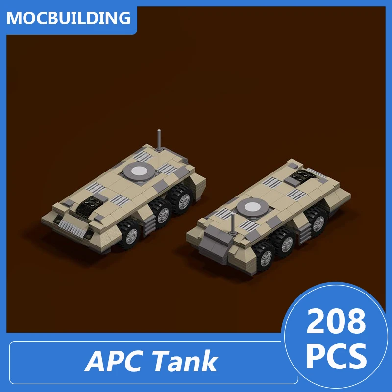 

APC Tank Model Moc Building Blocks Diy Assemble Bricks Educational Creative Military Display Collection Toys Xmas Gifts 208PCS