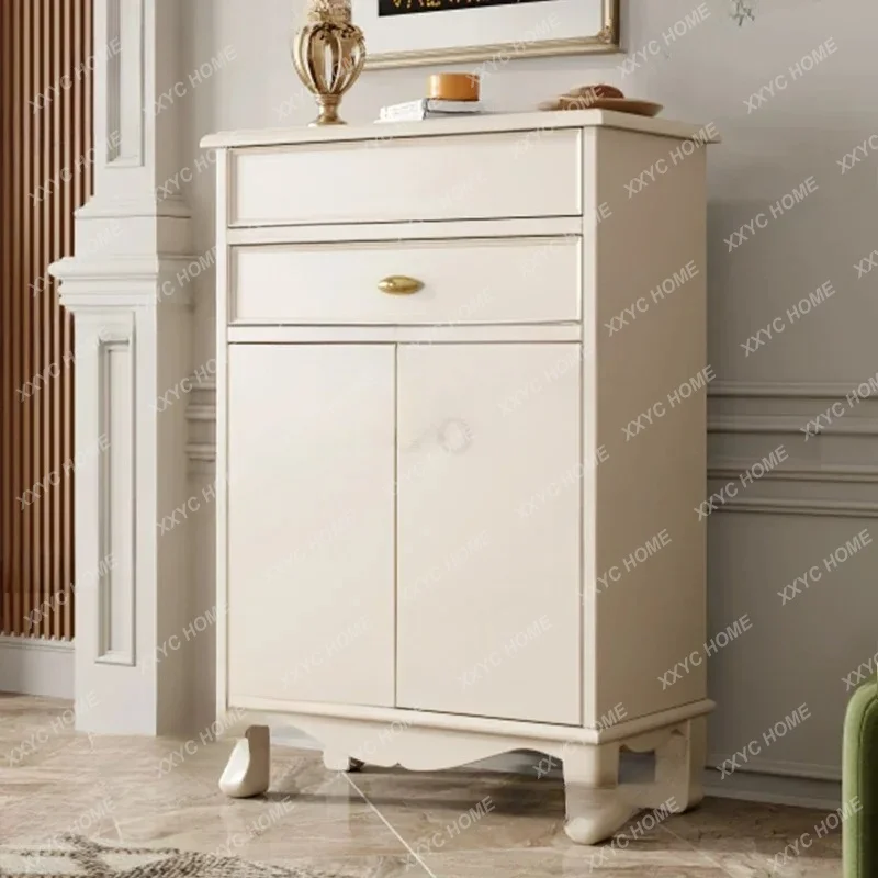 

Light luxury shoe cabinet Cream wind porch cabinet Modern living room home decoration cabinet R