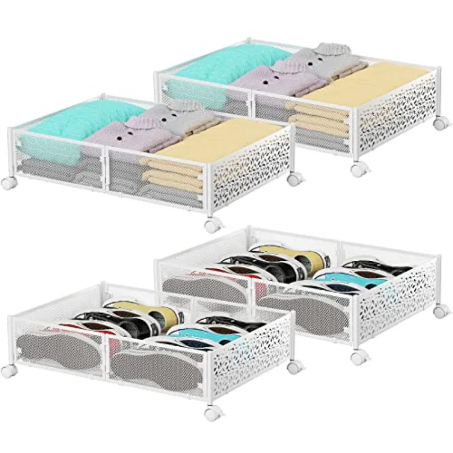 

Under Bed Storage Under the Bed Storage Containers with Wheels Under Bed Shoe Storage Organizer Drawer for Bedroom Clothes Shoe