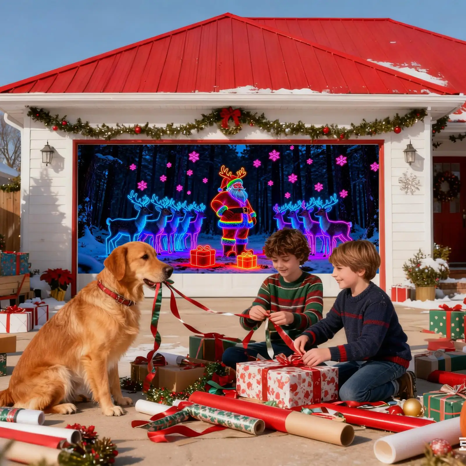 la-striscione-natalizio-per-porta-del-garage-si-illumina-al-buio-sullo-sfondo-delle-vacanze-di-babbo-natale-grande-decorazione-natalizia-per-porta-del-garage-per-esterni