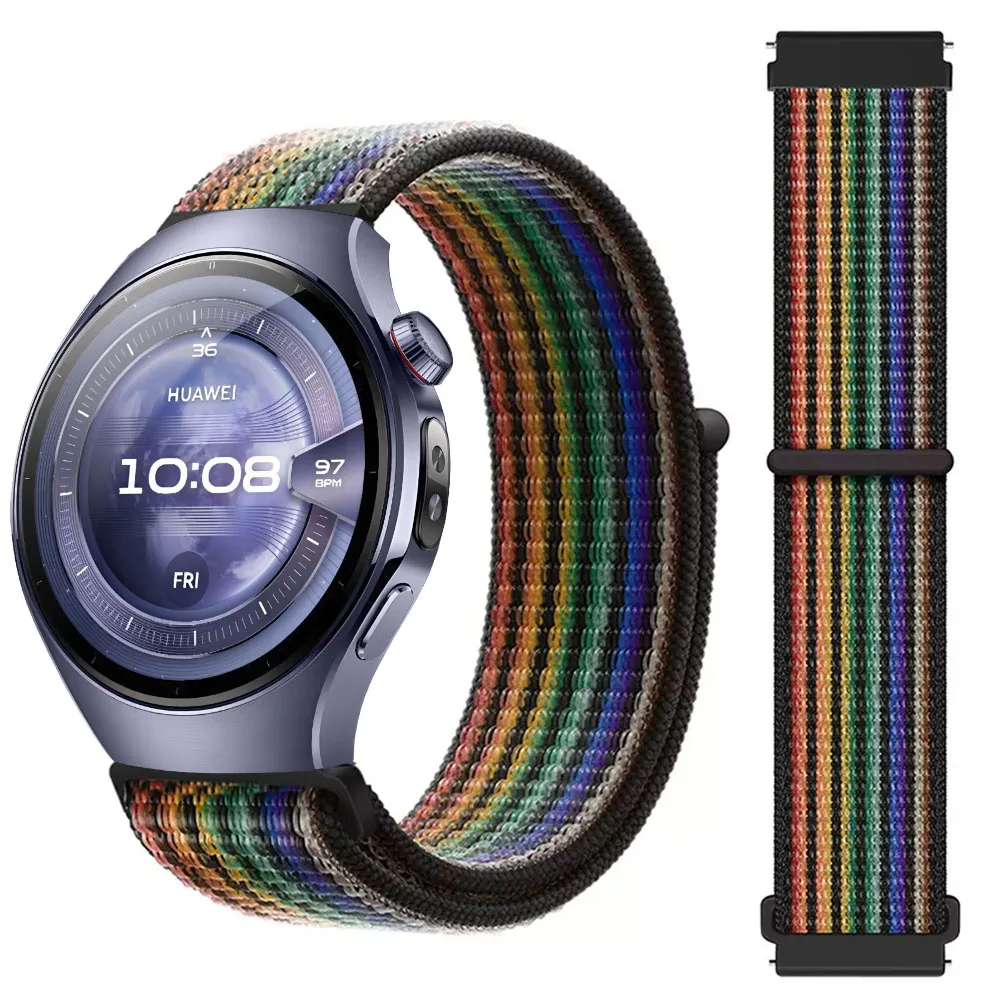 화웨이 시계 5 46mm GT5-4-3 프로 팔찌 손목 밴드 Amazfit Balance 2/GTR/GTS/Bip 6/Active 2 벨트 용 20mm 22mm 나일론 루프 스트랩