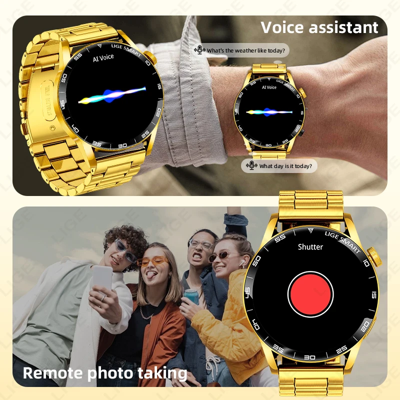 LIGE montre intelligente de luxe pour homme femmes BT appel montres pour hommes IP68 étanche sport Fitness moniteur de santé hommes Smartwatch femme