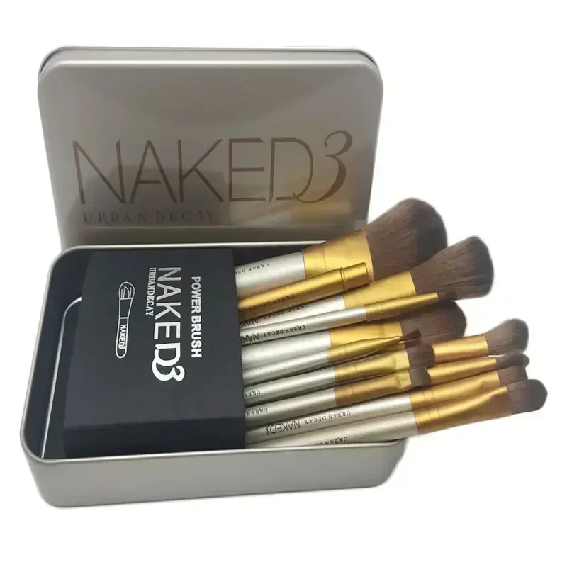 Brocha de maquillaje, Kit de herramientas de belleza cosmética, nuevo, 12 unids/lote, NAKED, 3 brochas de maquillaje, sombra de ojos, base en polvo, delineador de ojos, pestañas y labios