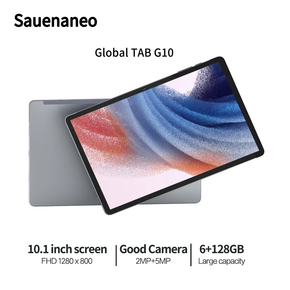 كمبيوتر لوحي عالمي SAUENANEO 6GB + 128GB ROM Android 11.0 Dual 4G LTE مكالمة هاتفية 1280 x 800 FHD ثماني النواة 10.1 "IPS اجتماع عبر الإنترنت